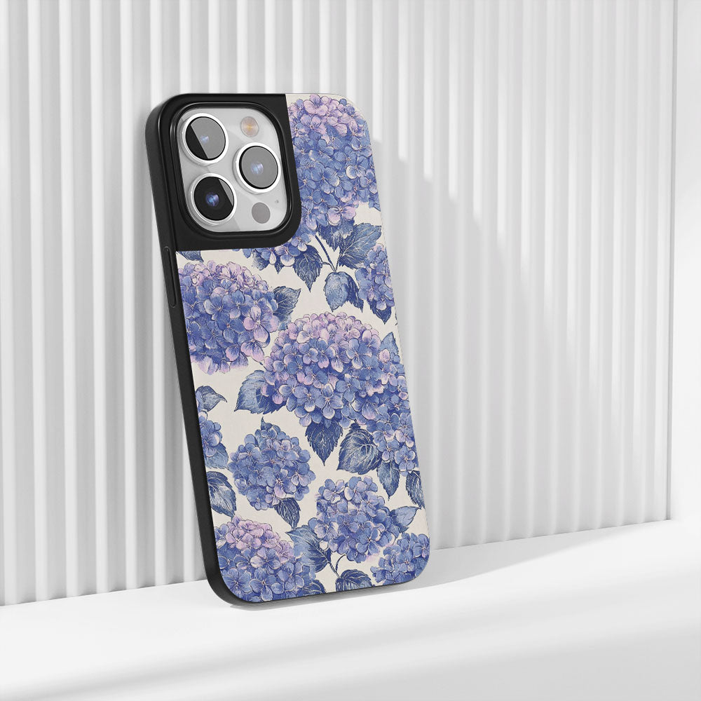 Industry-Level Tough Matte Hydrangea iPhone Case