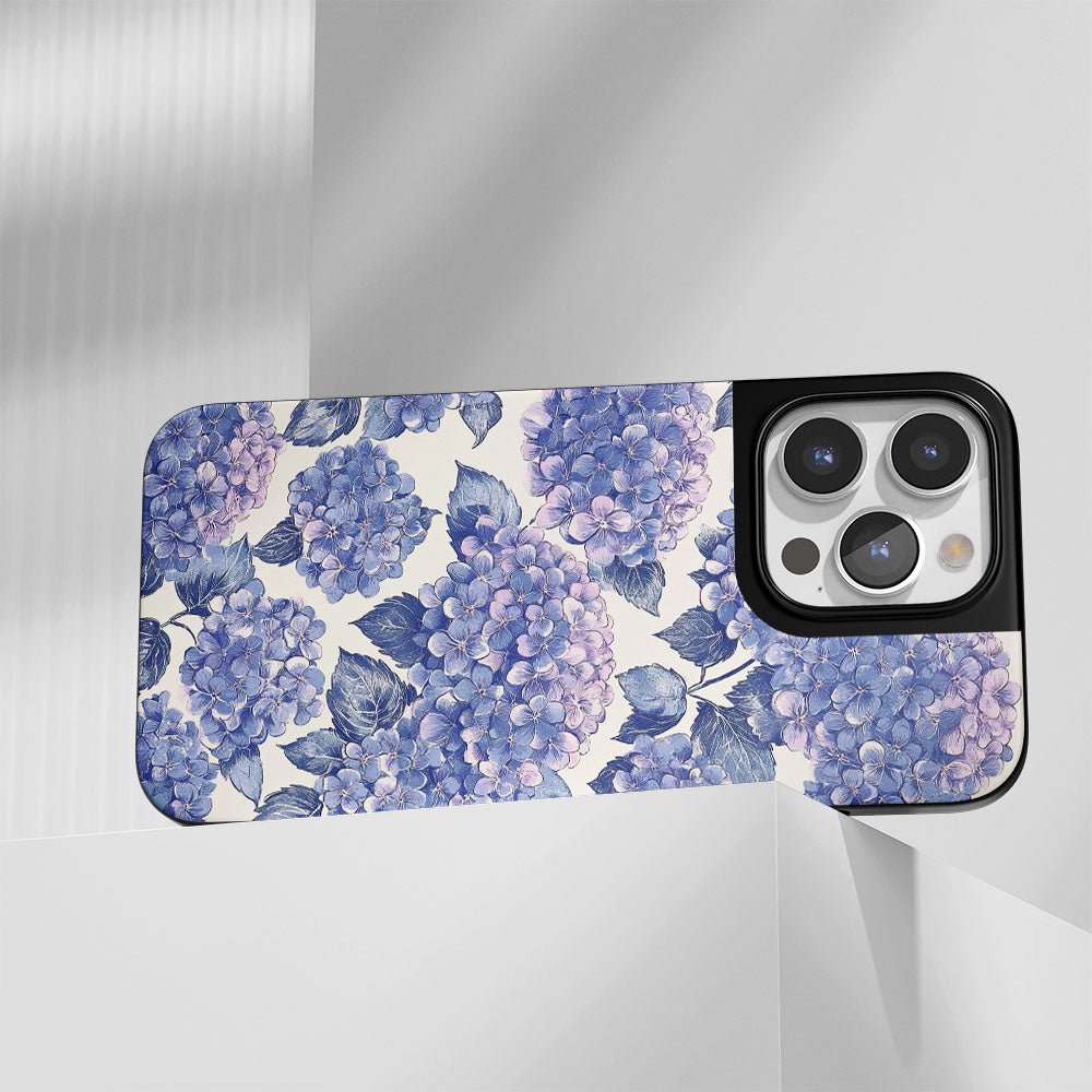 Industry-Level Tough Matte Hydrangea iPhone Case