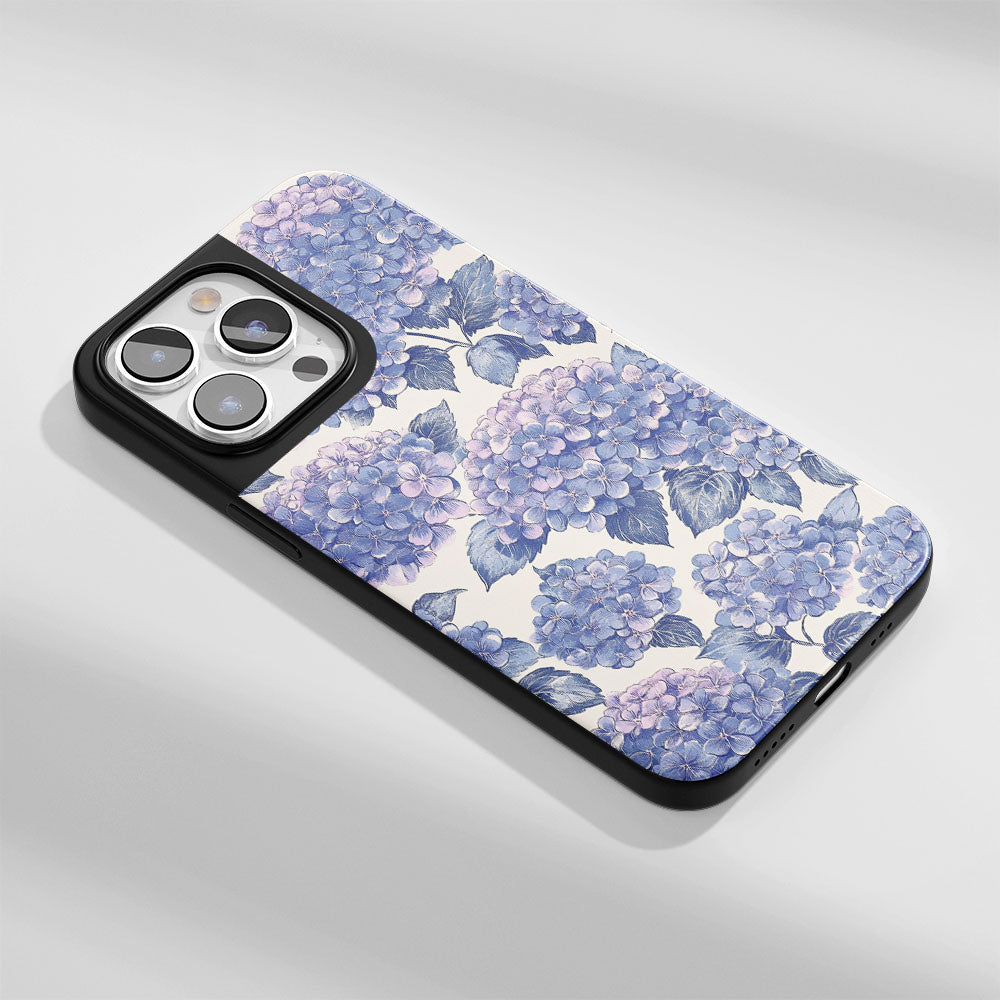 Industry-Level Tough Matte Hydrangea iPhone Case