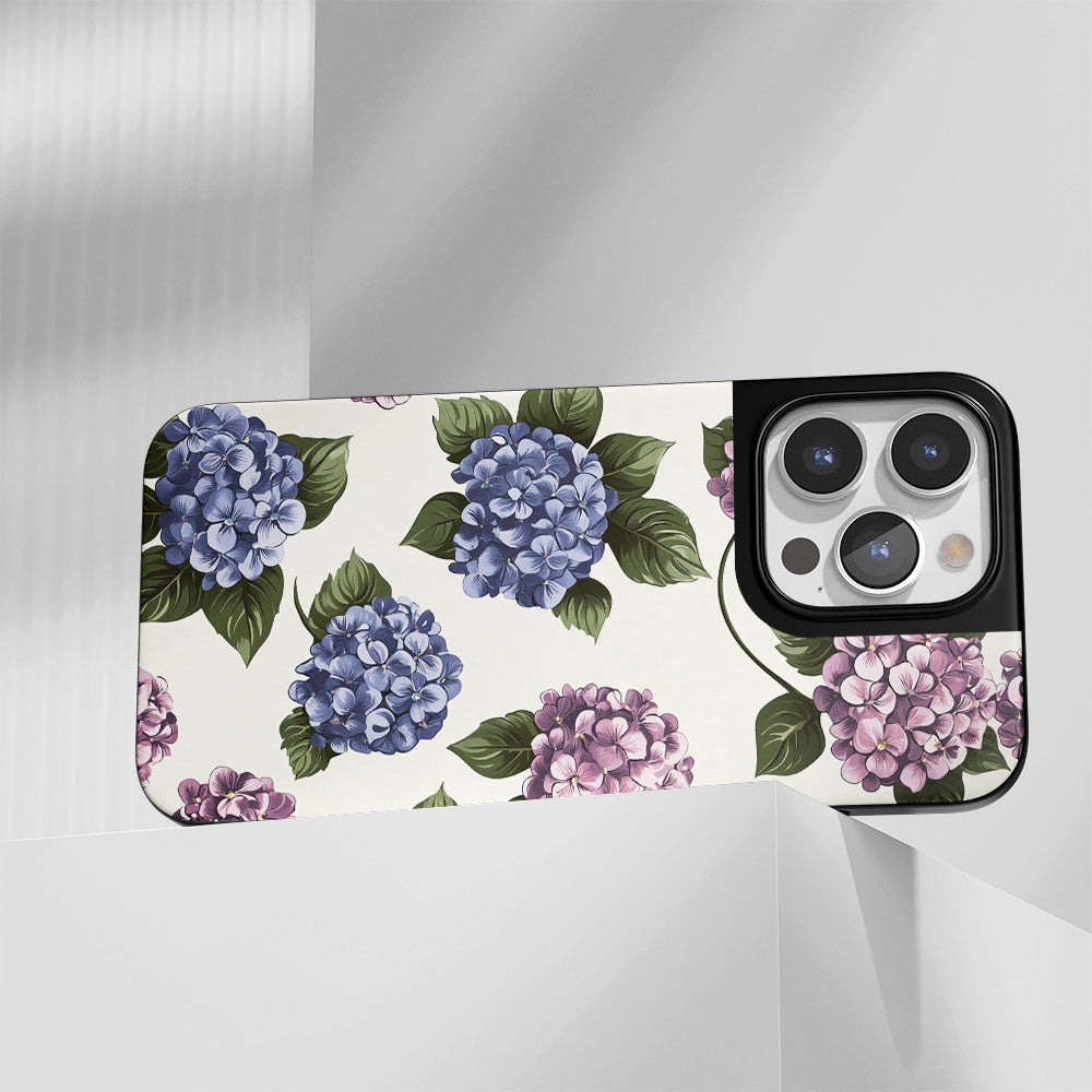 Industry-Level Tough Matte Hydrangea iPhone Case