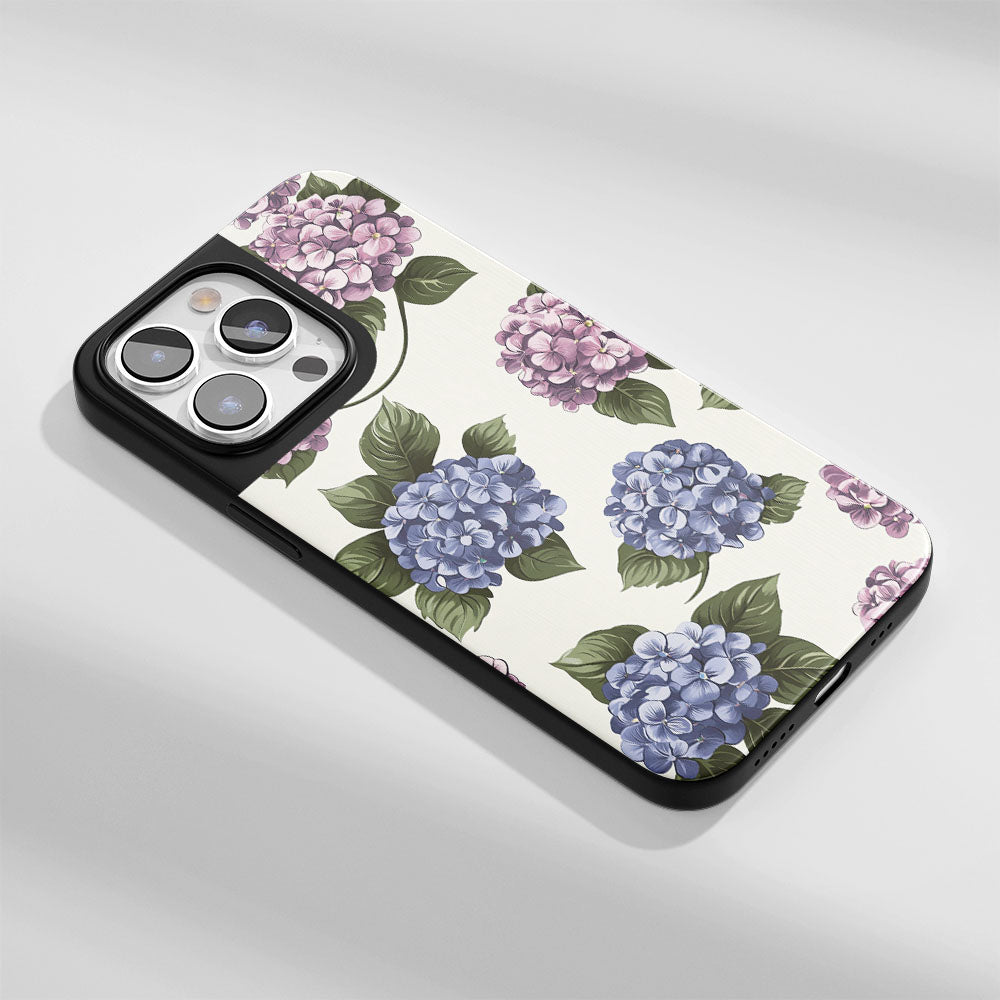 Industry-Level Tough Matte Hydrangea iPhone Case