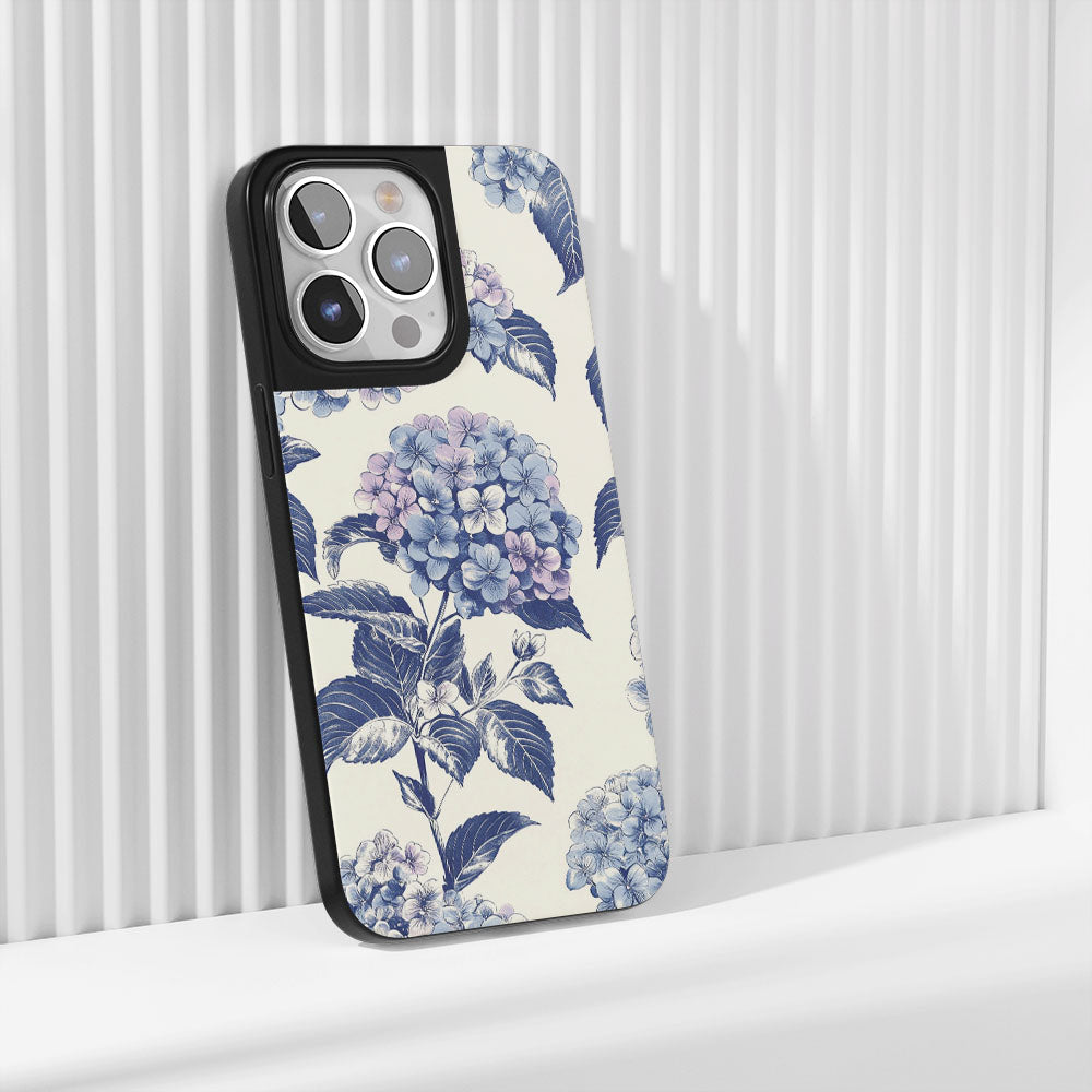 Industry-Level Tough Matte Hydrangea iPhone Case