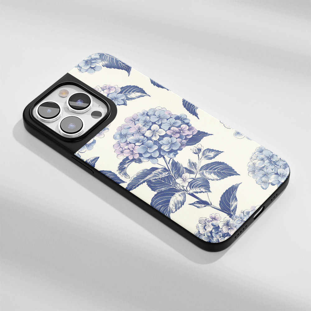 Industry-Level Tough Matte Hydrangea iPhone Case