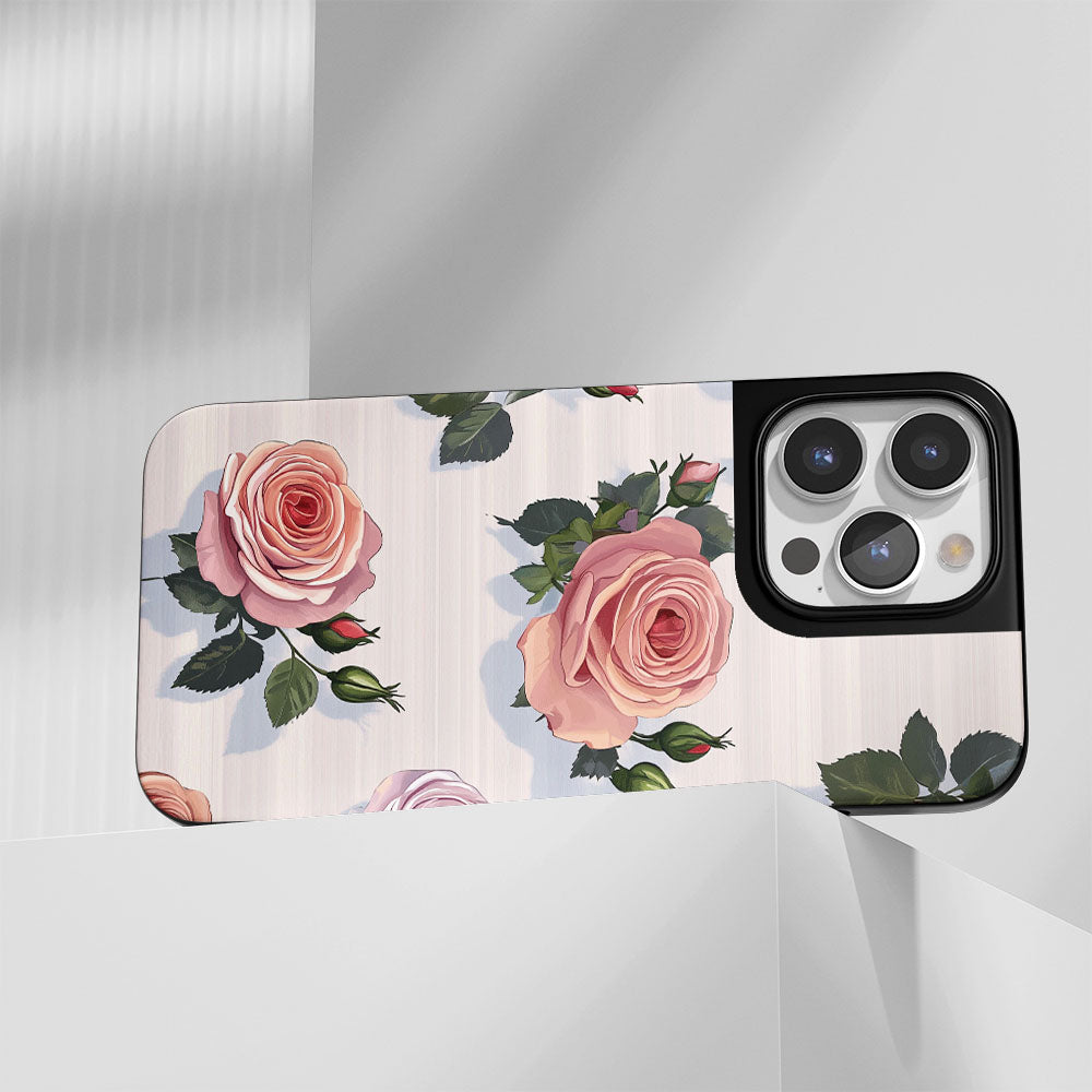 Industry-Level Tough Matte Pink Rose iPhone Case