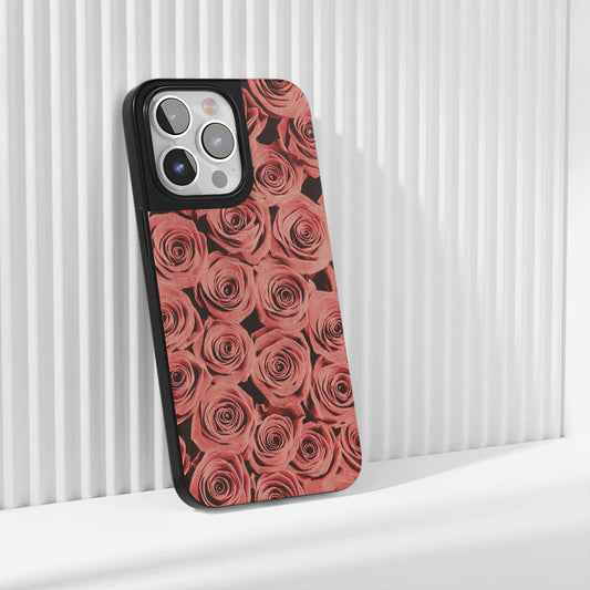 Industry-Level Tough Matte Red Rose iPhone Case