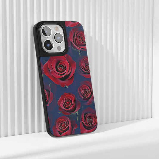 Industry-Level Tough Matte Red Rose iPhone Case