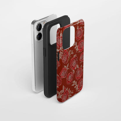 Double-Layer Semi-Handprinted Tough Matte iPhone Case