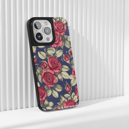 Industry-Level Tough Matte Red Rose iPhone Case