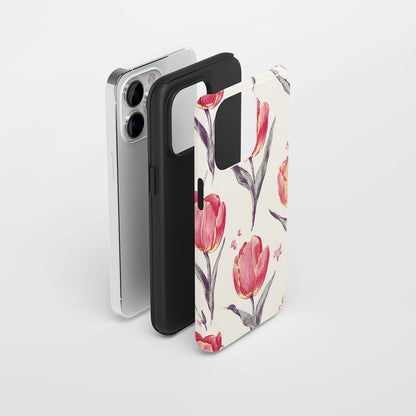 Double-Layer Semi-Handprinted Tough Matte iPhone Case