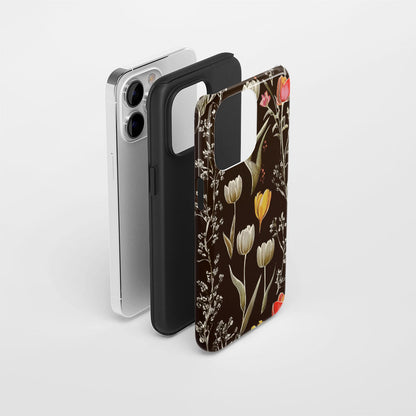 Double-Layer Semi-Handprinted Tough Matte iPhone Case